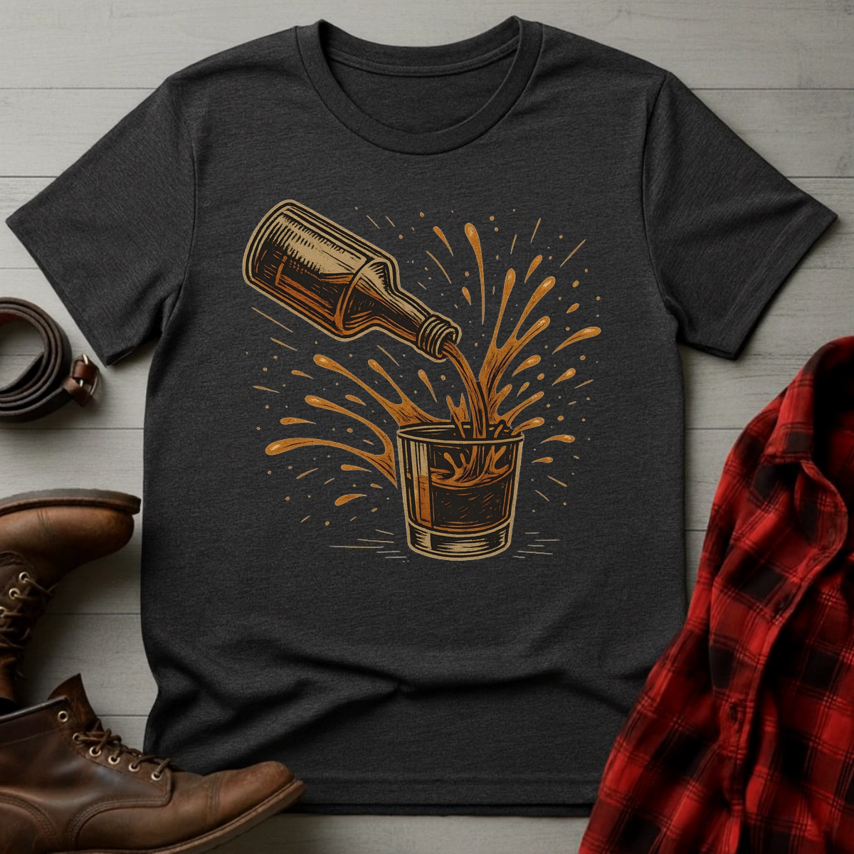 Whiskey Pour Splash T-Shirt