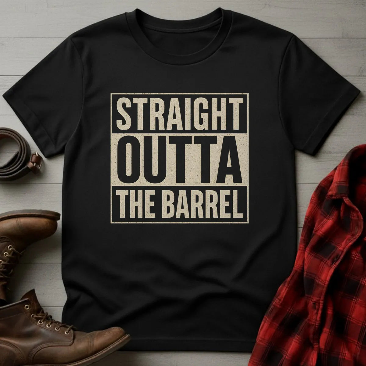 Straight Outta Barrel T-Shirt Black / S
