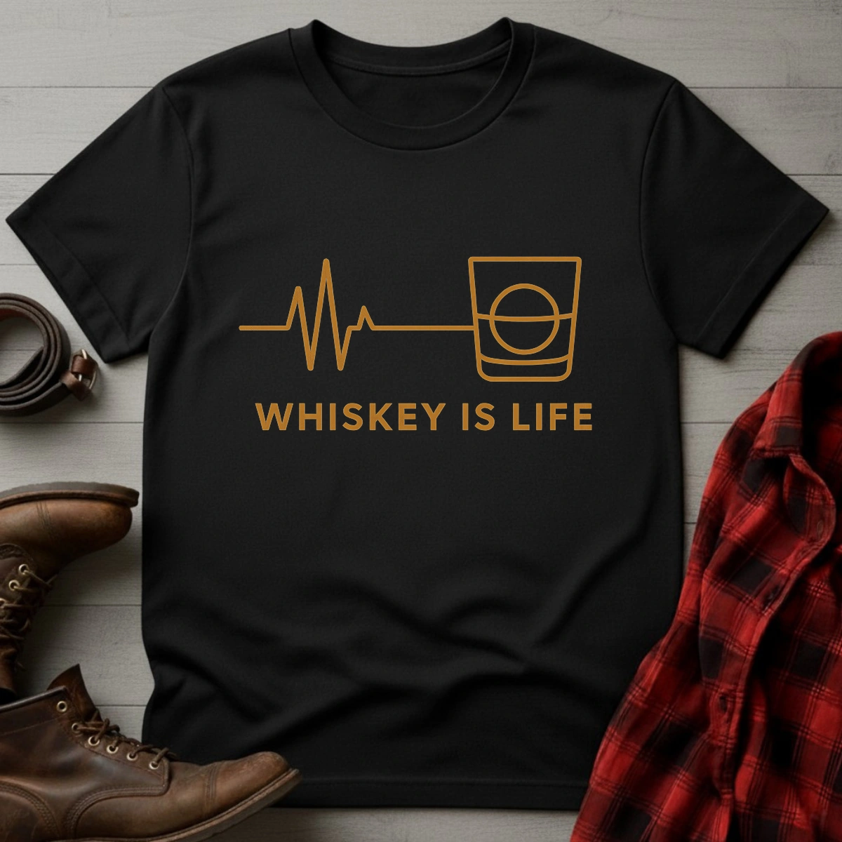 Whiskey Life EKG T-Shirt