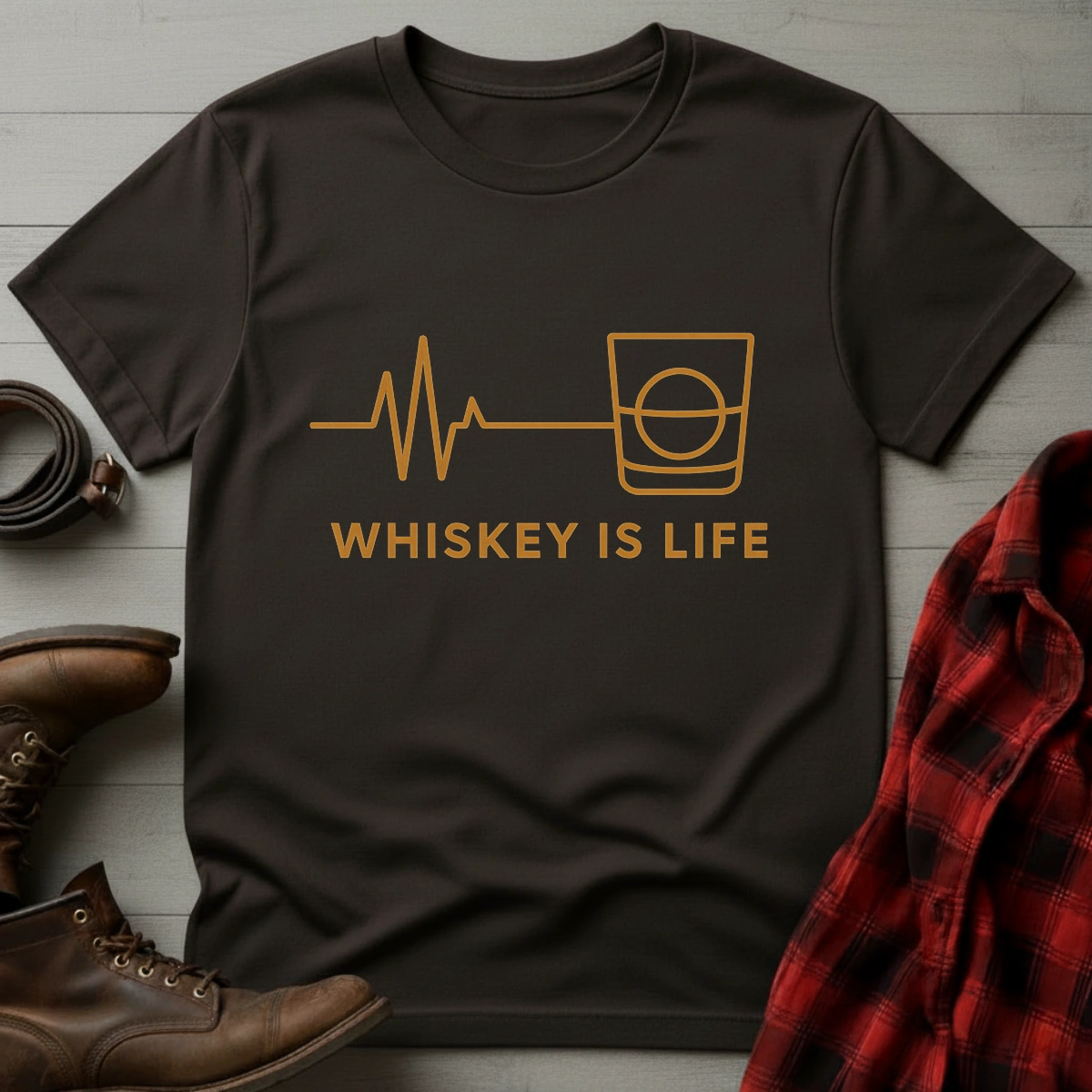Whiskey Life EKG T-Shirt