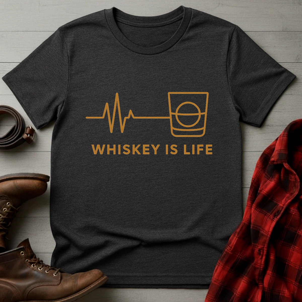 Whiskey Life EKG T-Shirt