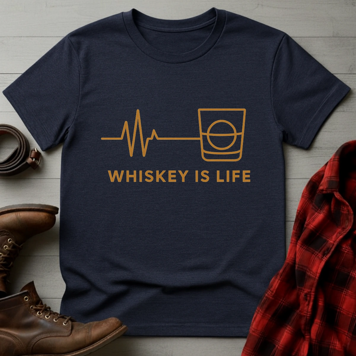 Whiskey Life EKG T-Shirt