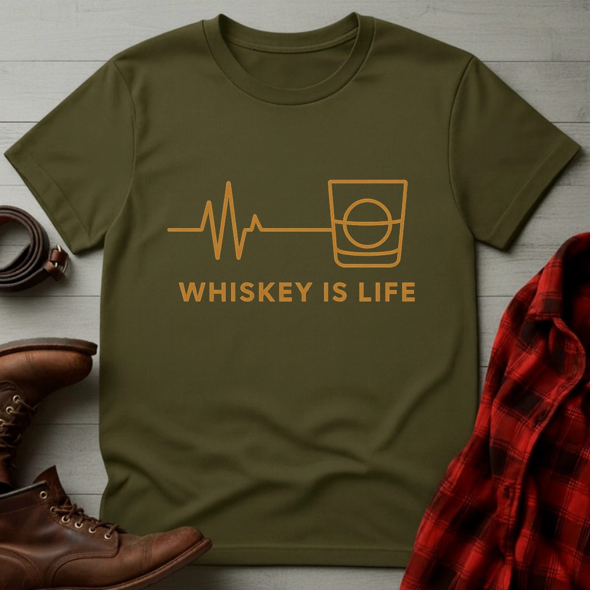 Whiskey Life EKG T-Shirt