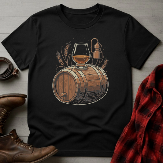 Whiskey Barrel Glass T-Shirt