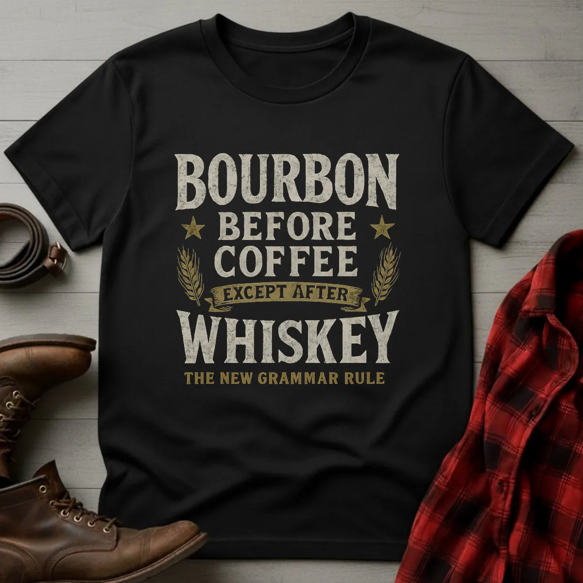Bourbon Coffee Whiskey Rule T-Shirt