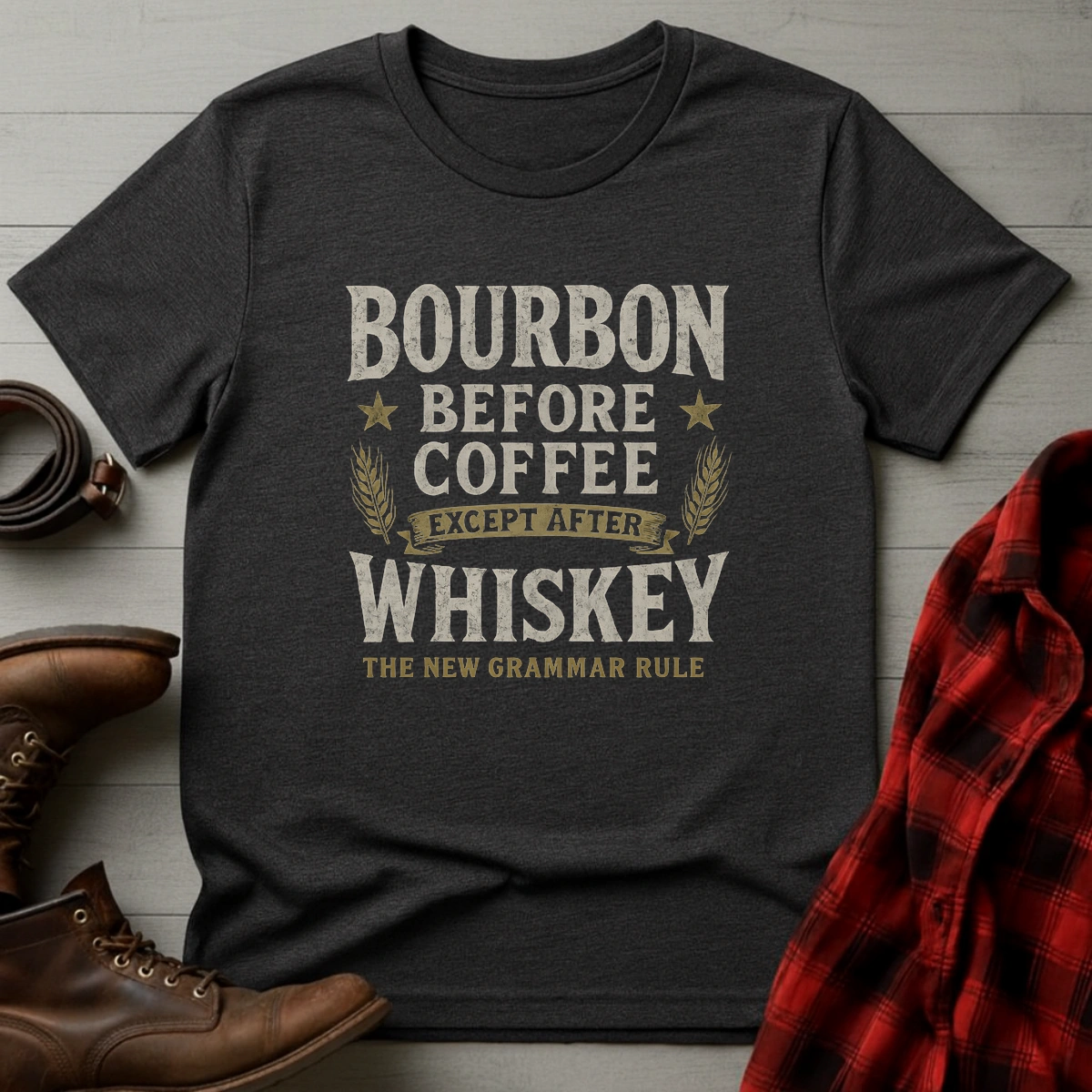 Bourbon Coffee Whiskey Rule T-Shirt