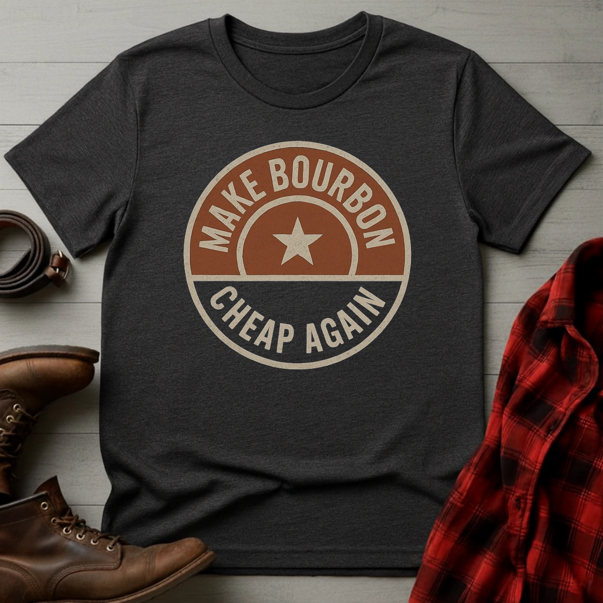 Cheap Bourbon Again Star T-Shirt