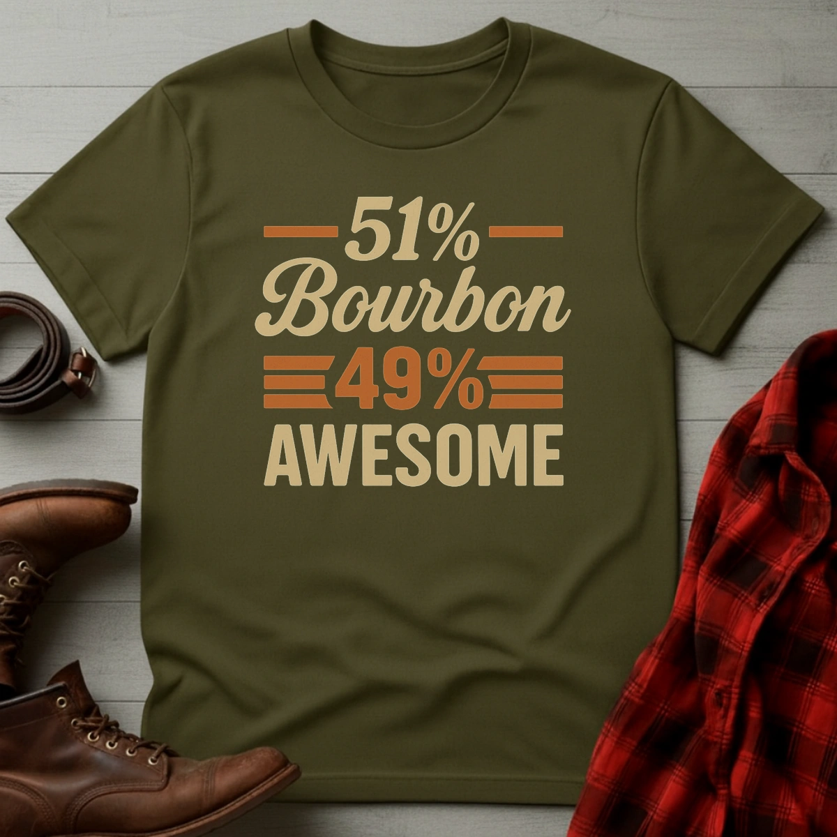 51% Bourbon 49% Awesome T-Shirt
