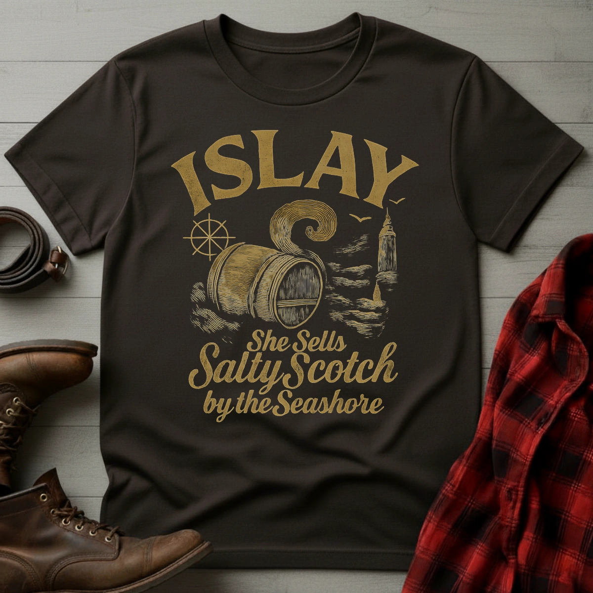 Islay Salty Scotch by Seashore T-Shirt