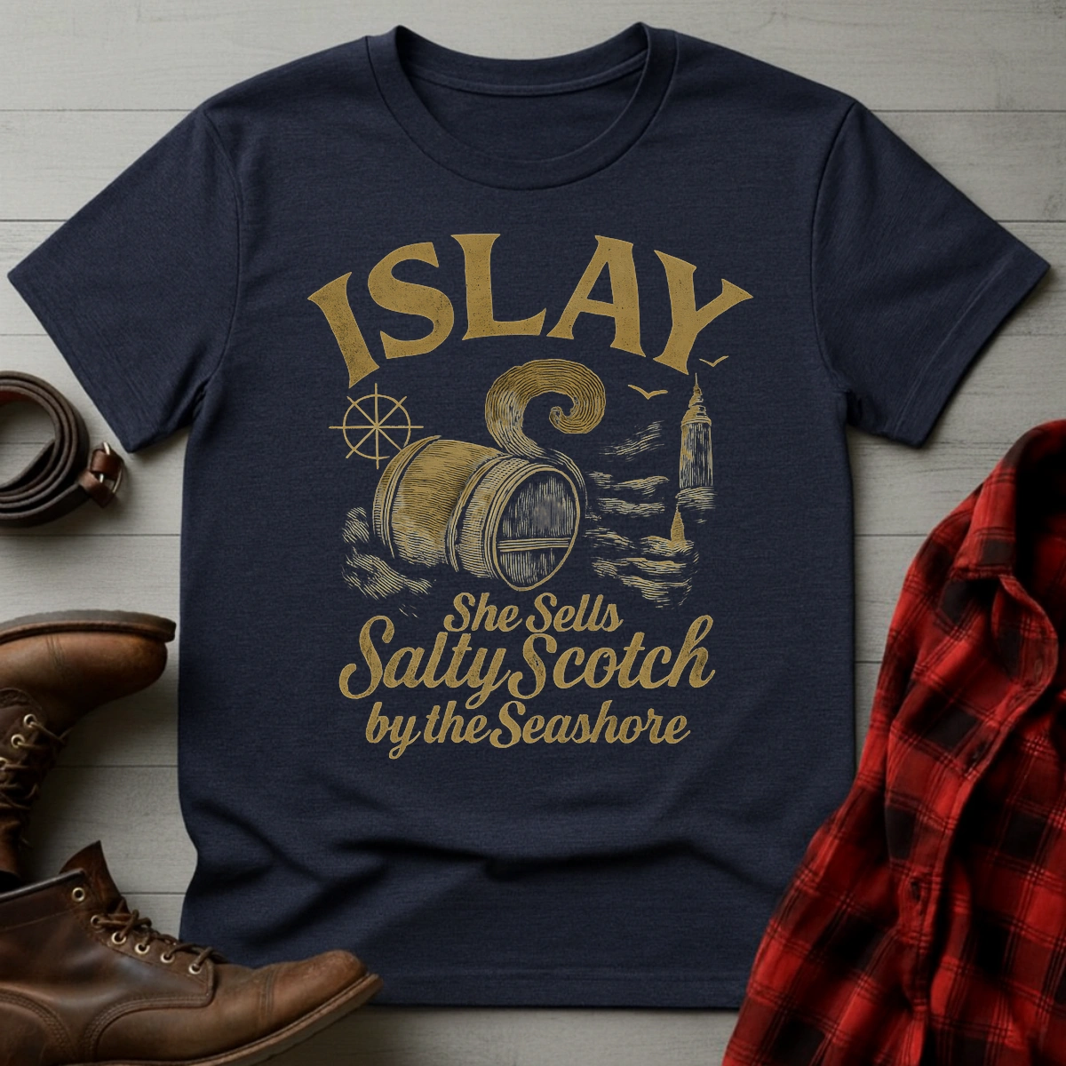 Islay Salty Scotch by Seashore T-Shirt