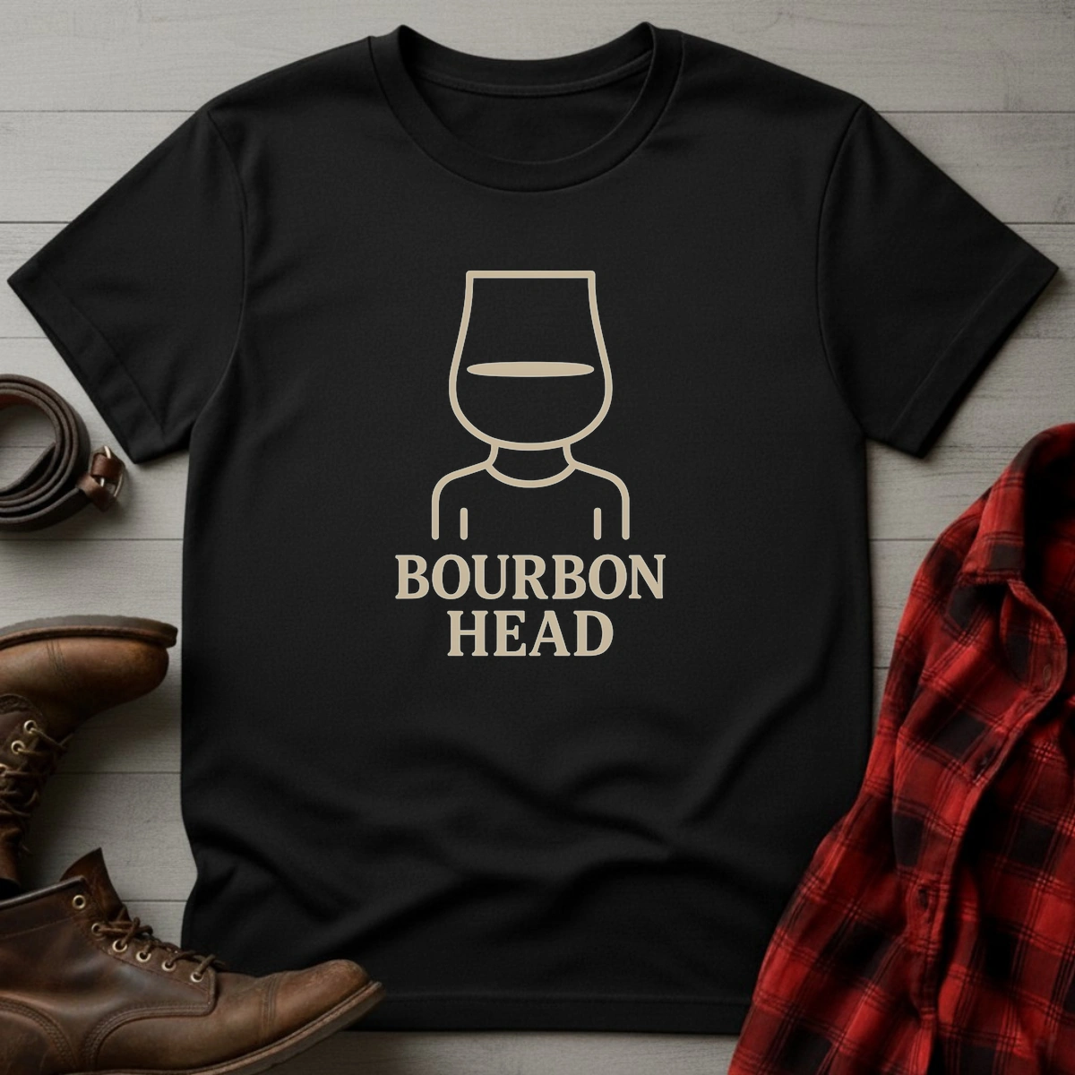 Minimalist Bourbon Head T-Shirt