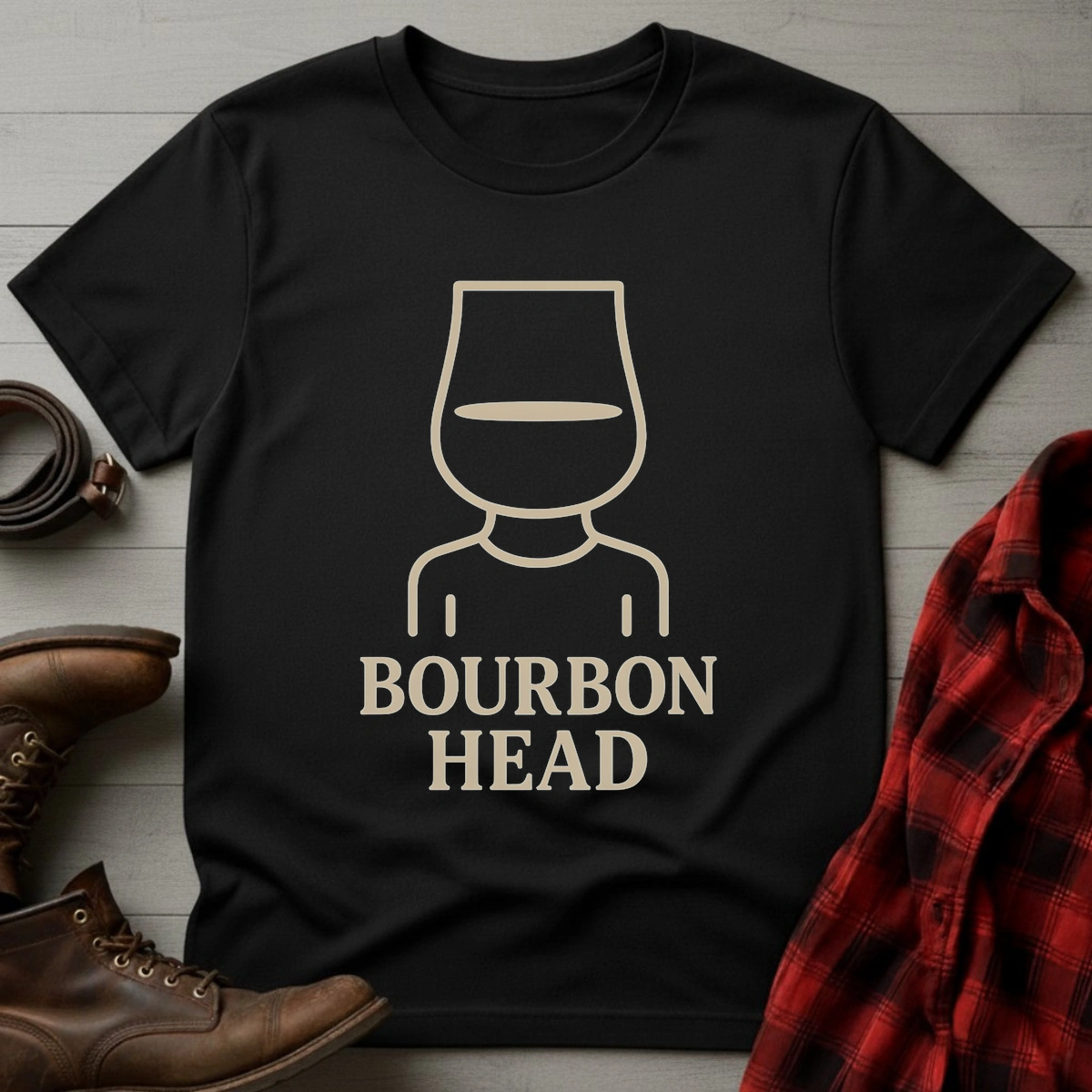 Minimalist Bourbon Head T-Shirt
