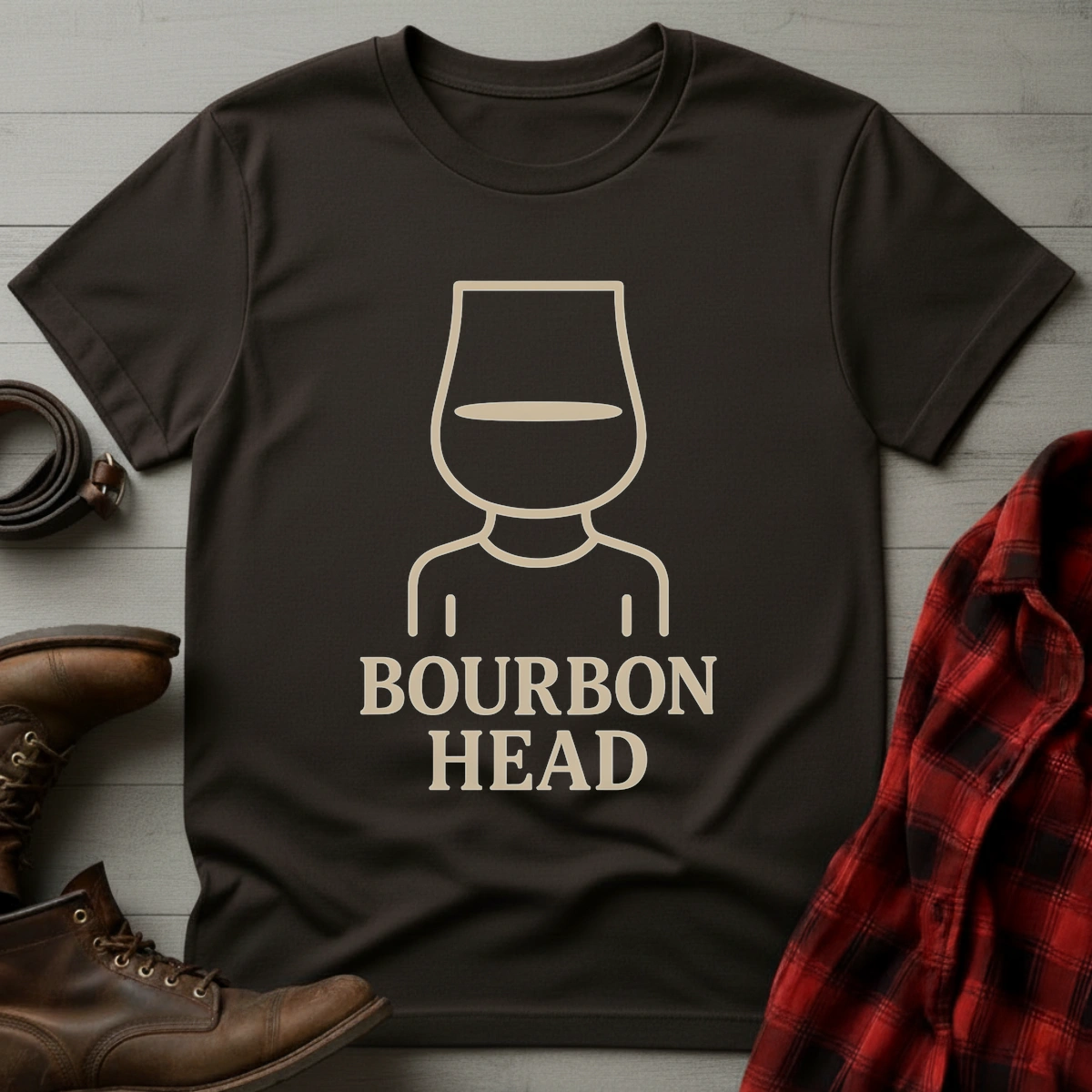Minimalist Bourbon Head T-Shirt