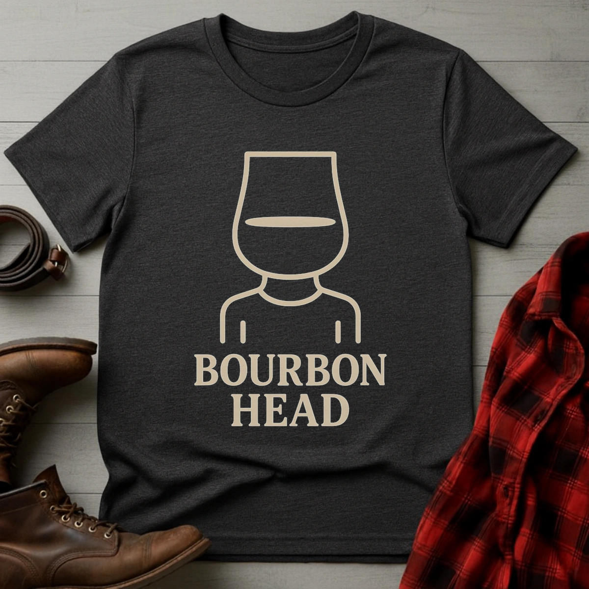 Minimalist Bourbon Head T-Shirt