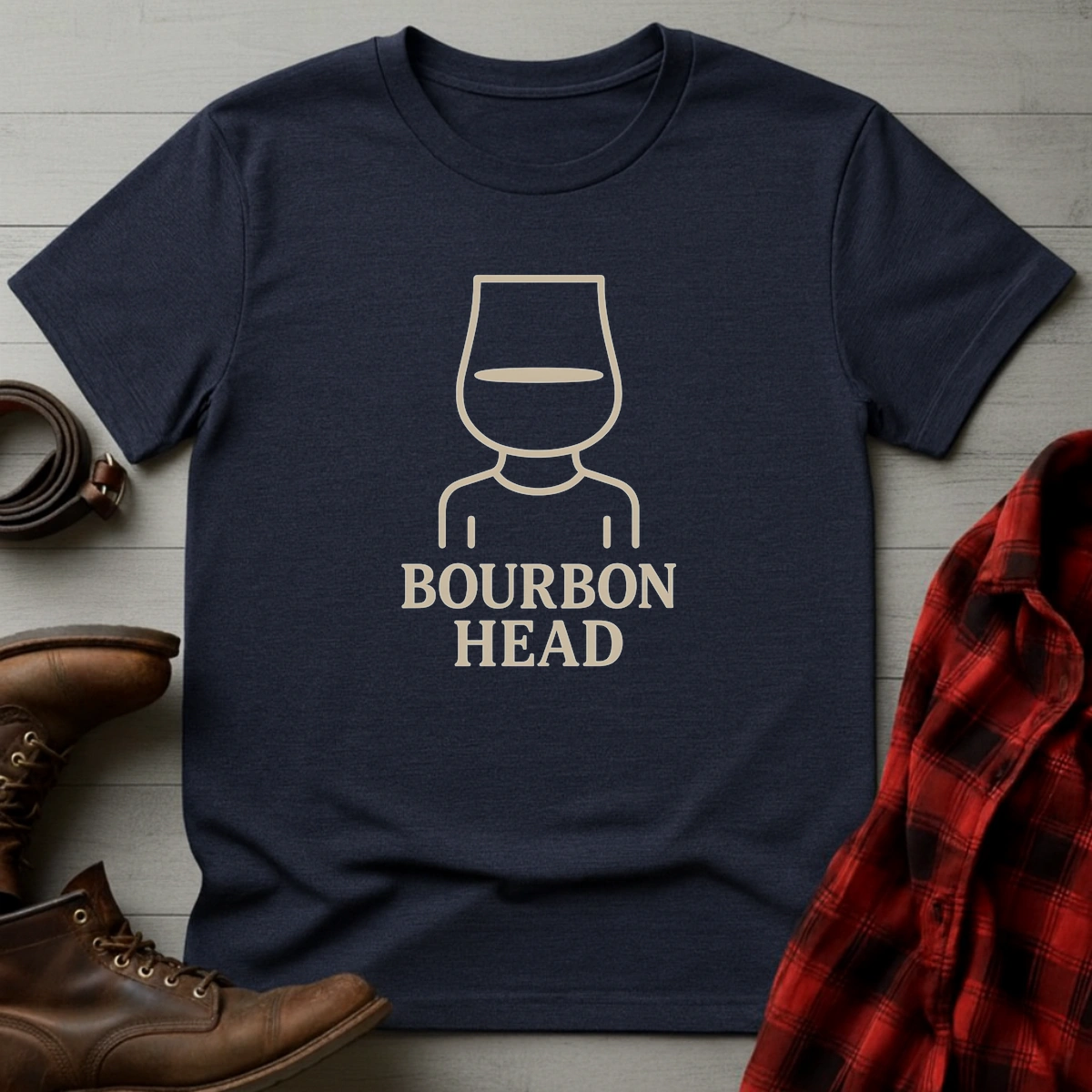 Minimalist Bourbon Head T-Shirt