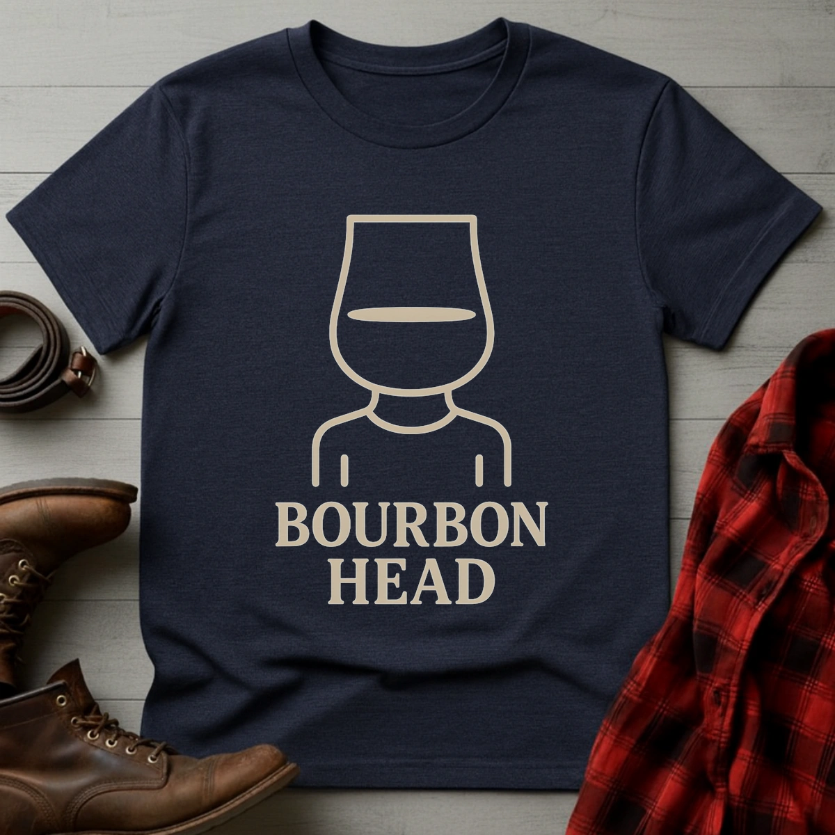 Minimalist Bourbon Head T-Shirt