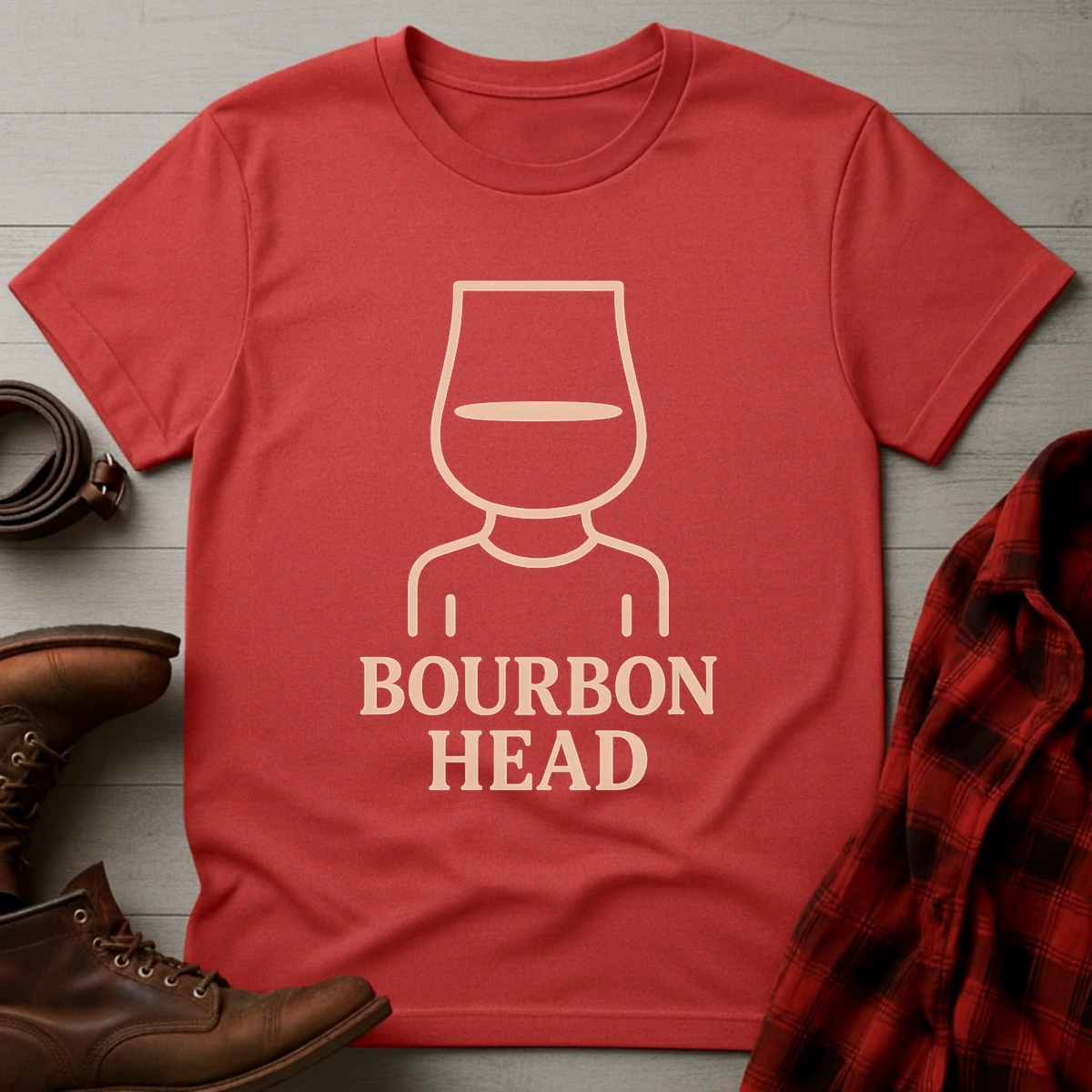 Minimalist Bourbon Head T-Shirt
