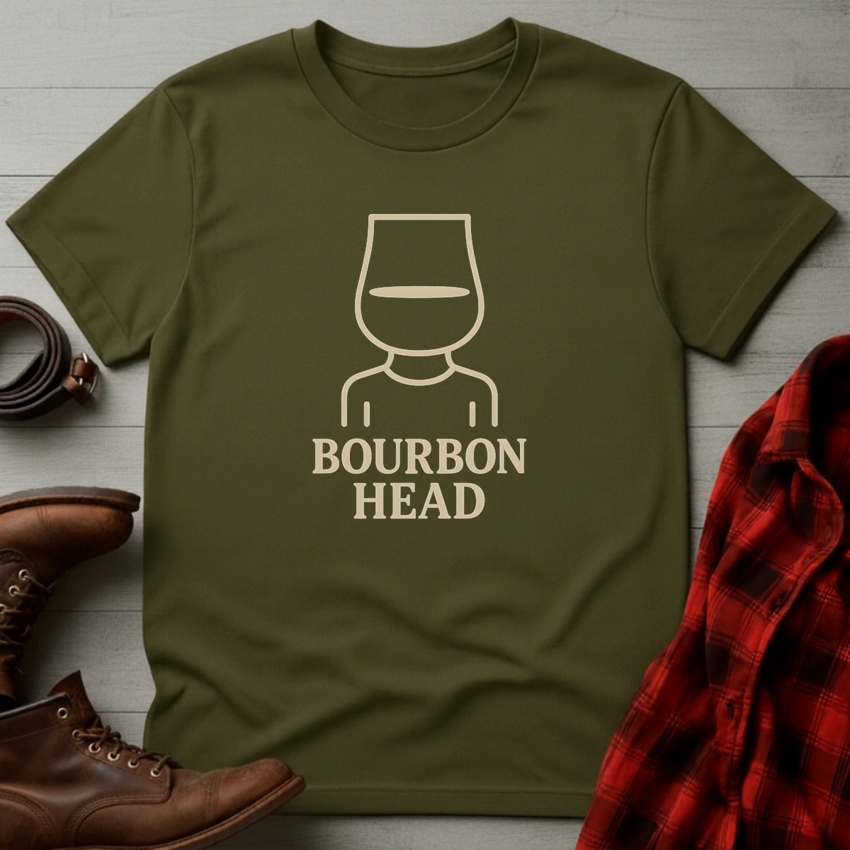 Minimalist Bourbon Head T-Shirt