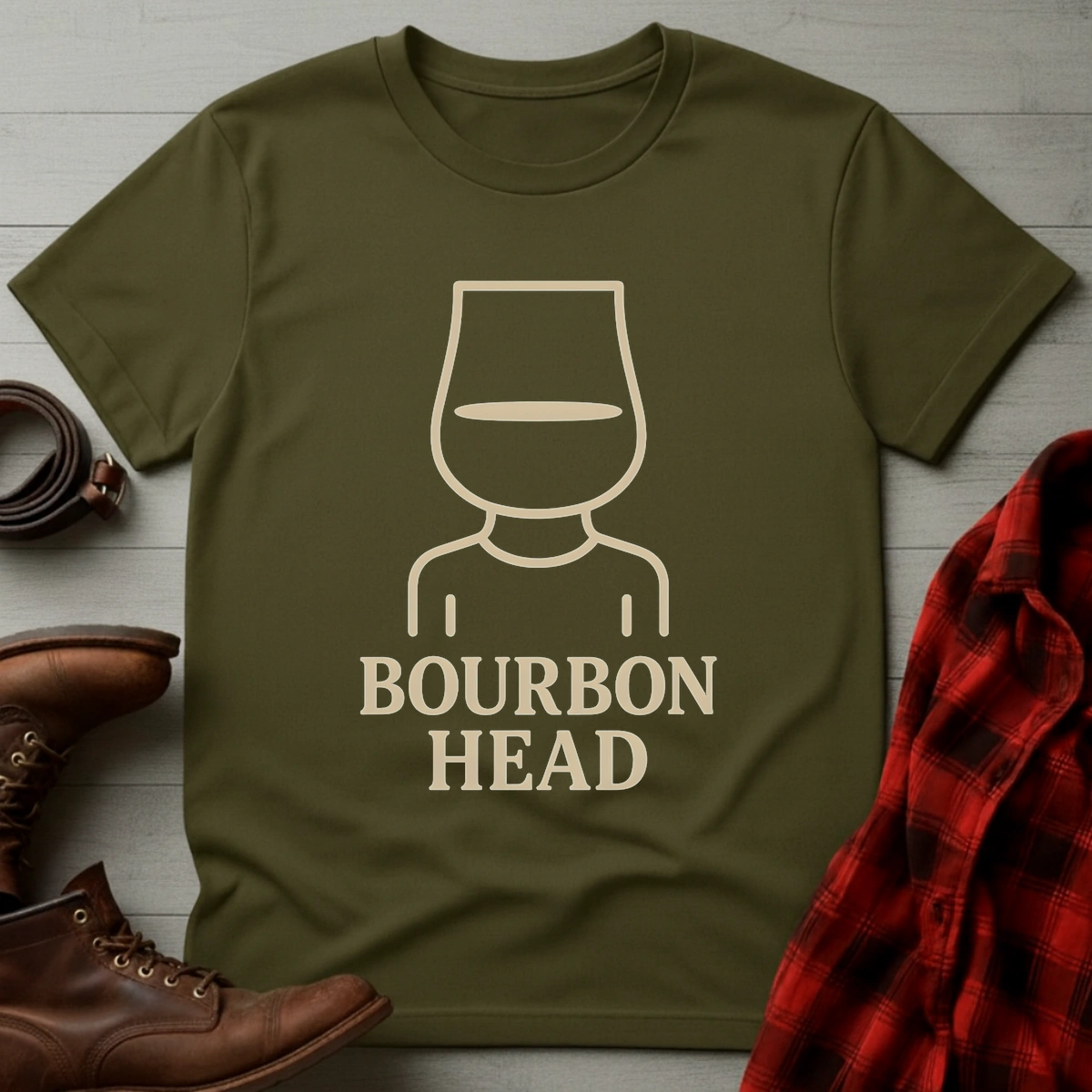 Minimalist Bourbon Head T-Shirt