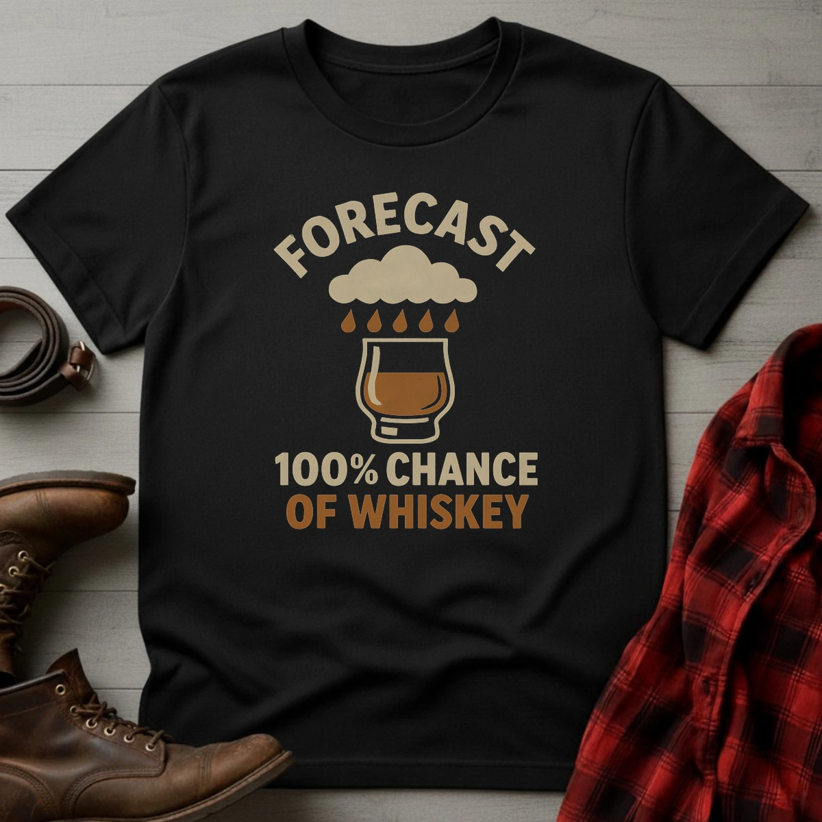 Forecast 100% Whiskey T-Shirt