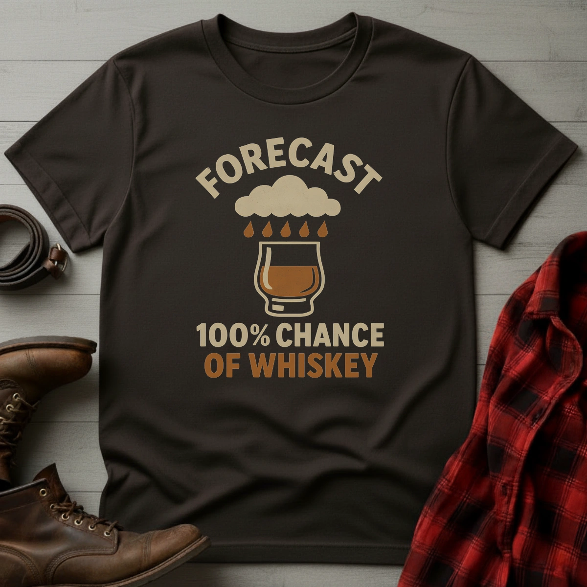 Forecast 100% Whiskey T-Shirt