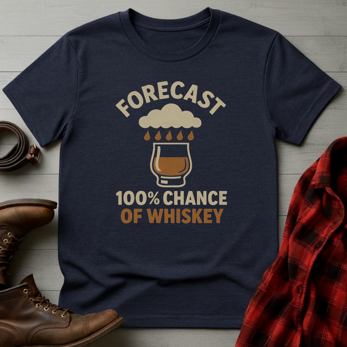 Forecast 100% Whiskey T-Shirt