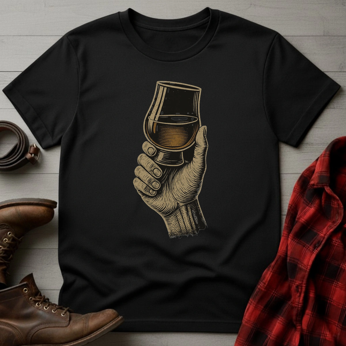 Hand Holding Whiskey Glass T-Shirt