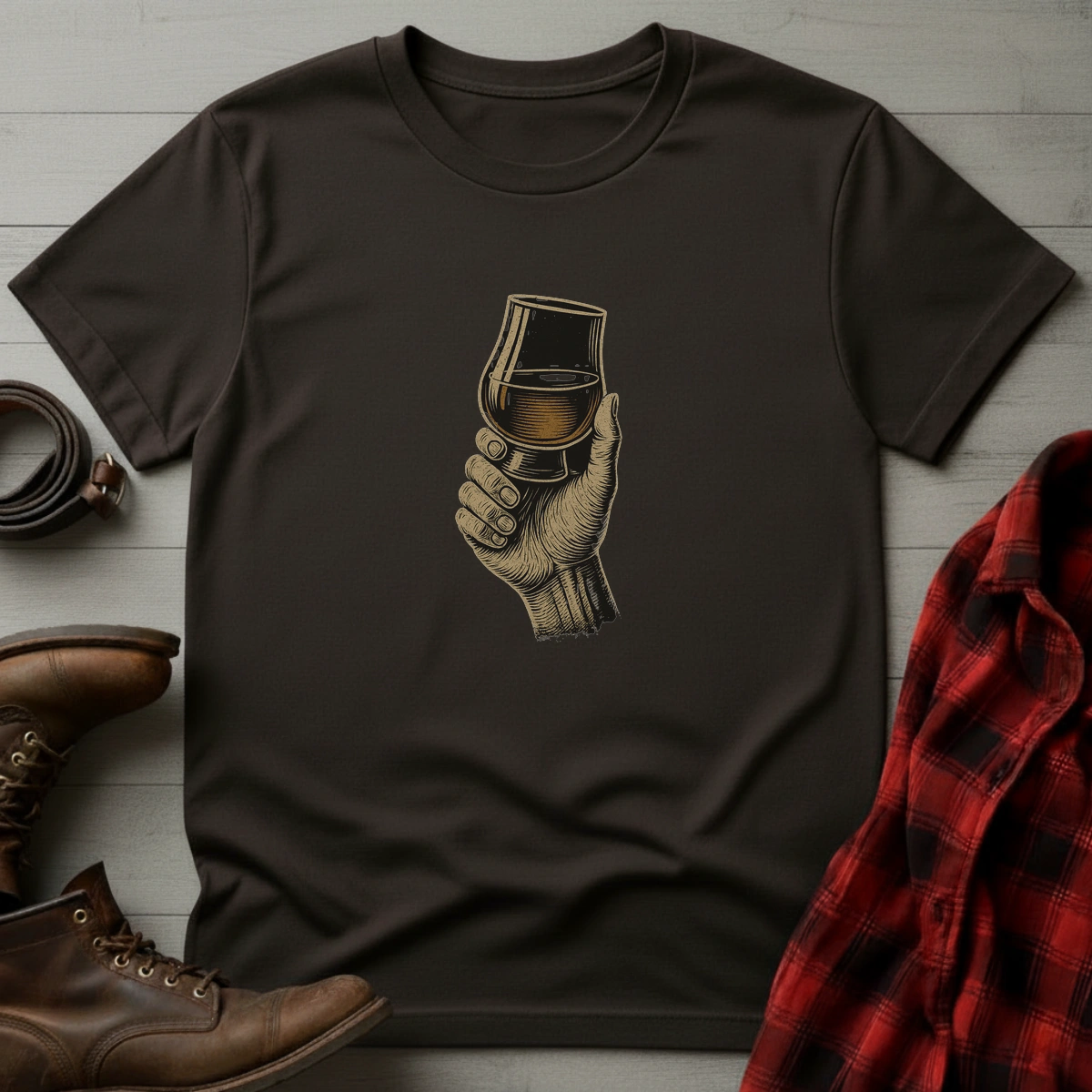 Hand Holding Whiskey Glass T-Shirt