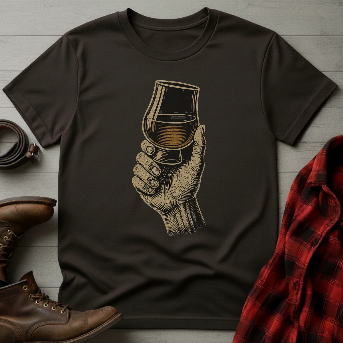 Hand Holding Whiskey Glass T-Shirt