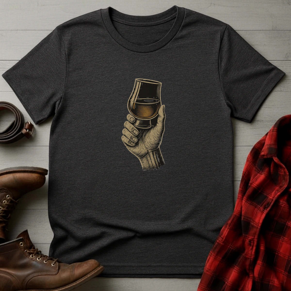 Hand Holding Whiskey Glass T-Shirt