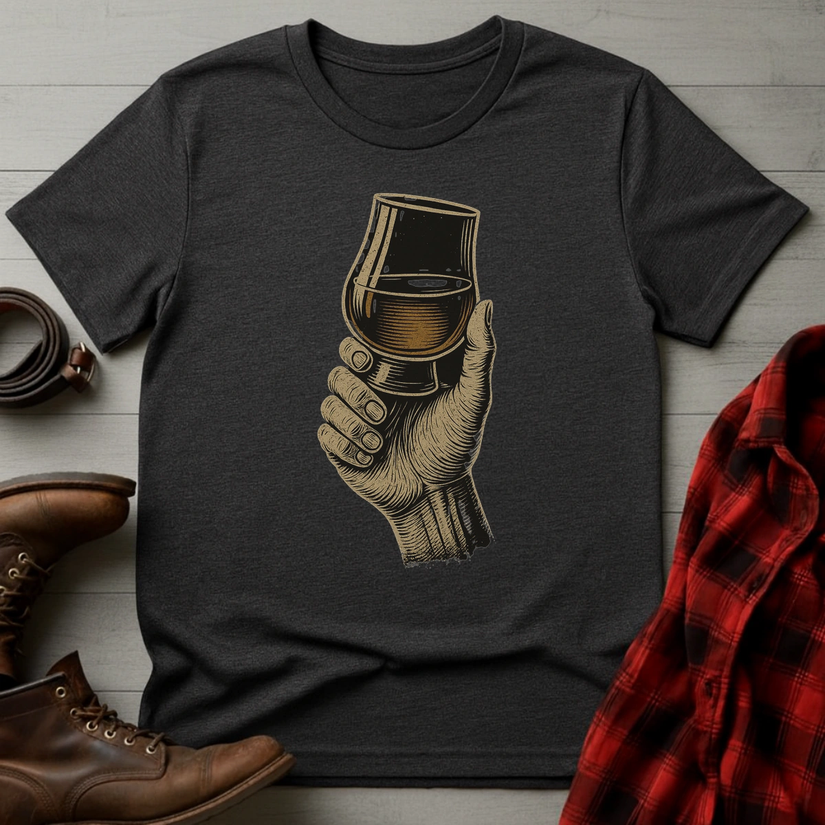 Hand Holding Whiskey Glass T-Shirt