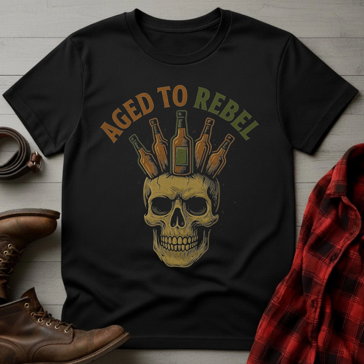 Aged to Rebel Whiskey Mohawk T-Shirt