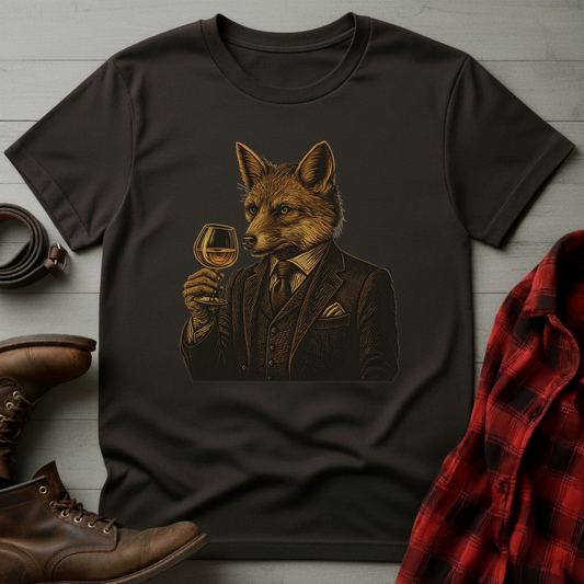 Whiskey Drinking Fox T-Shirt