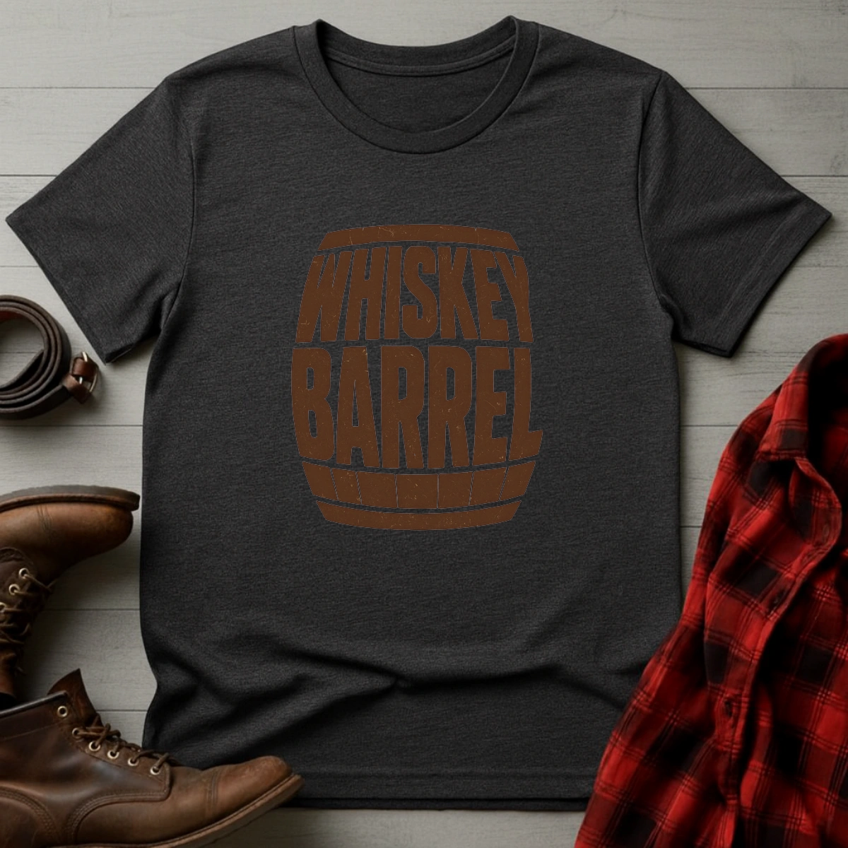 Whiskey Barrel Typography T-Shirt