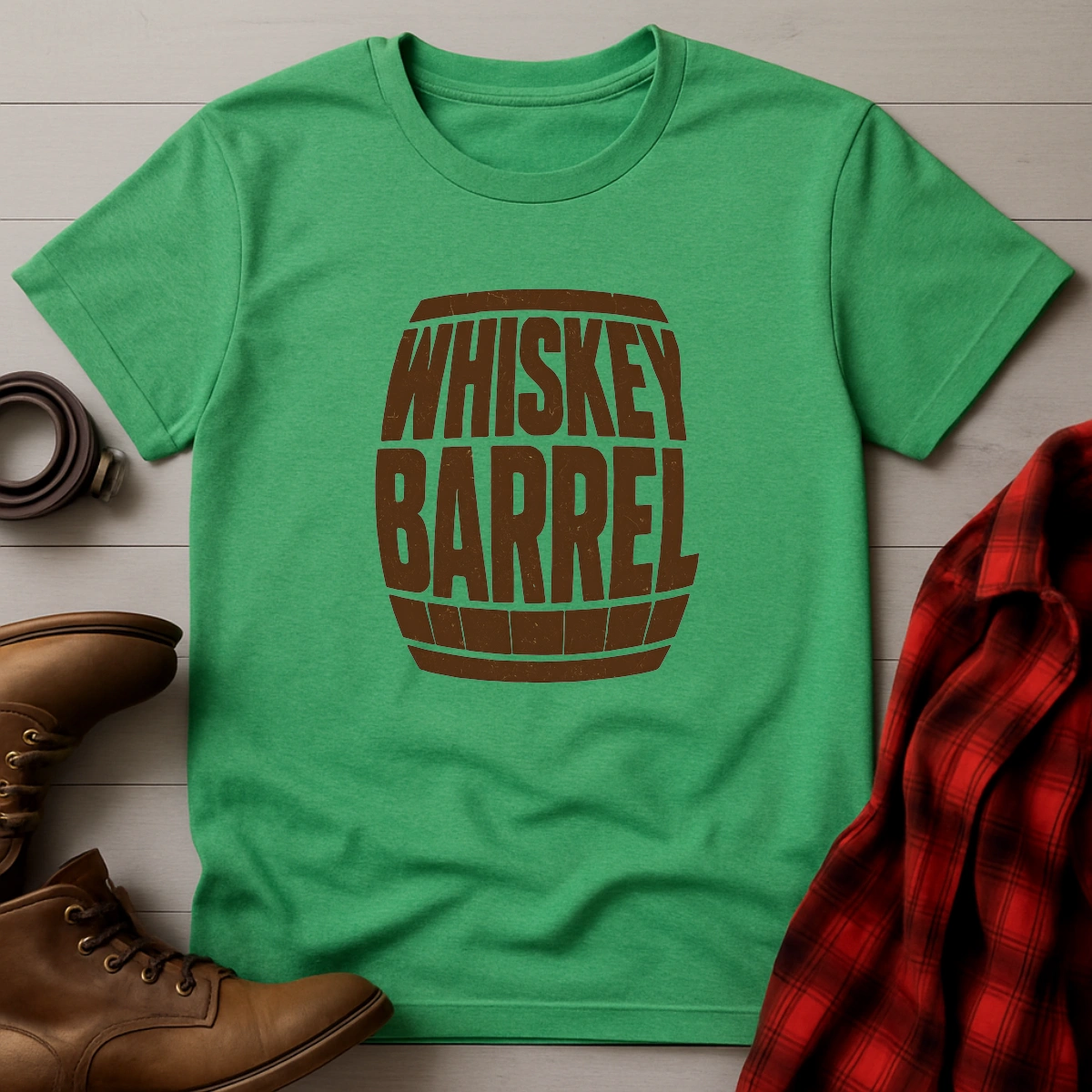Whiskey Barrel Typography T-Shirt
