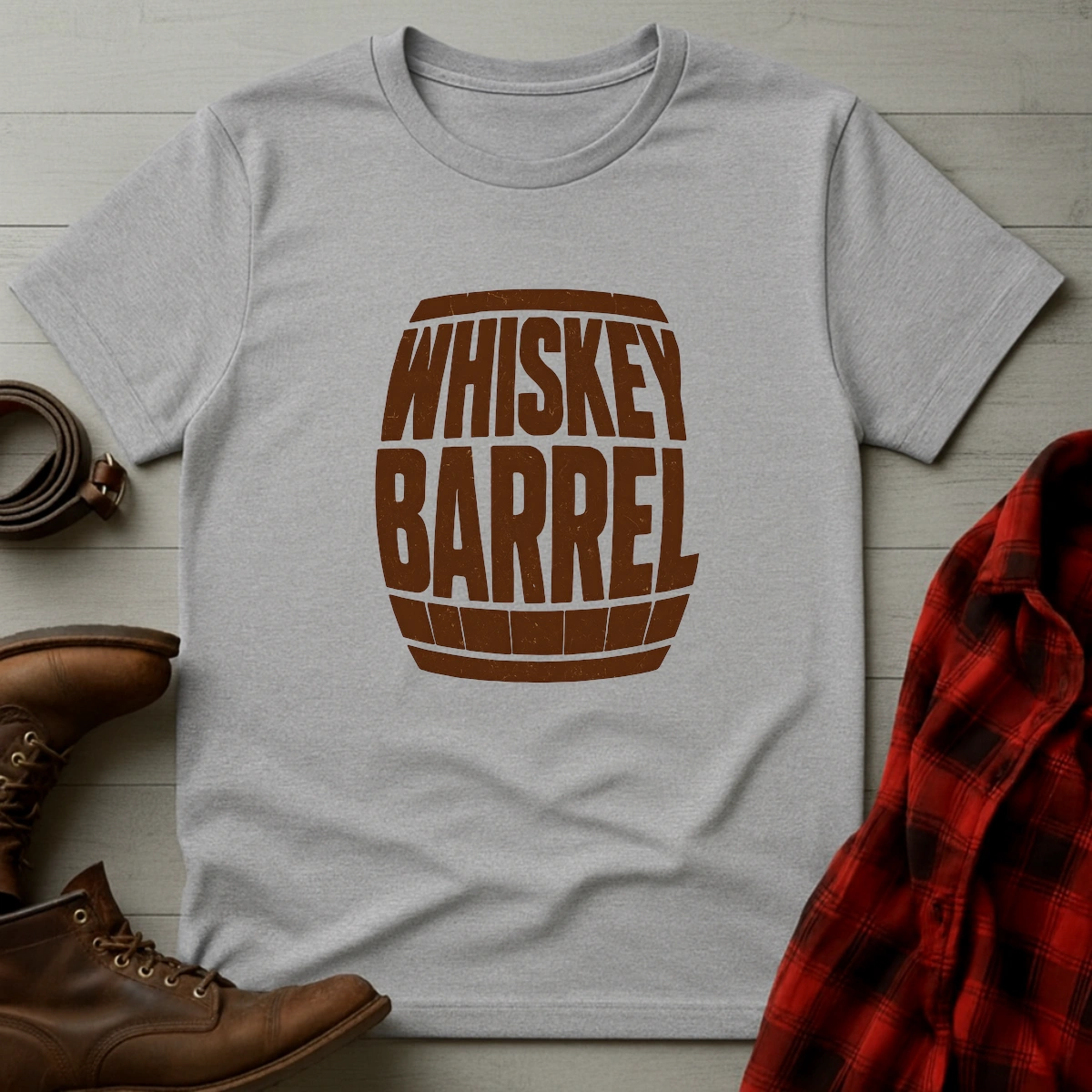 Whiskey Barrel Typography T-Shirt
