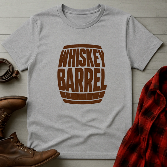 Whiskey Barrel Typography T-Shirt