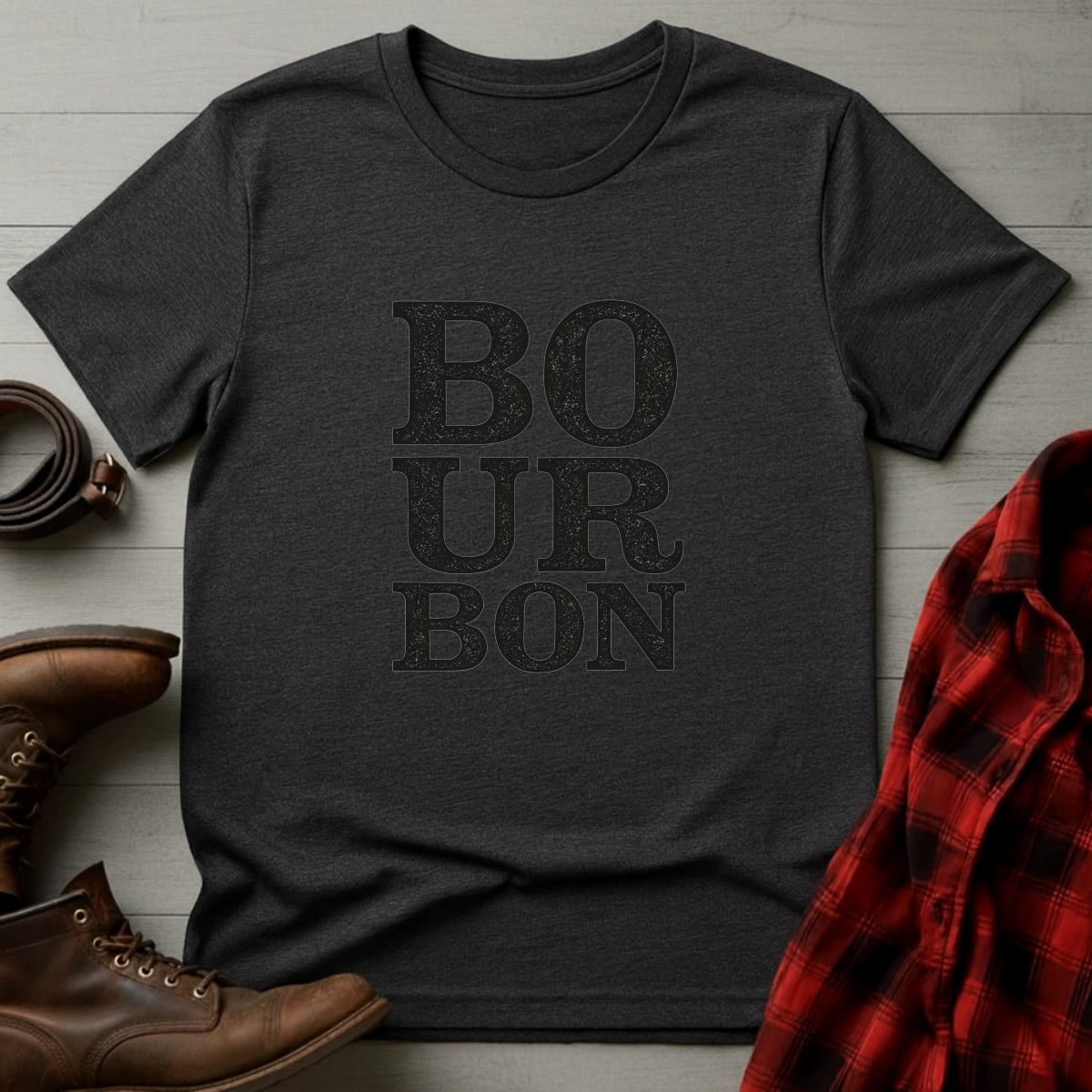 BOURBON Stacked Typography T-Shirt