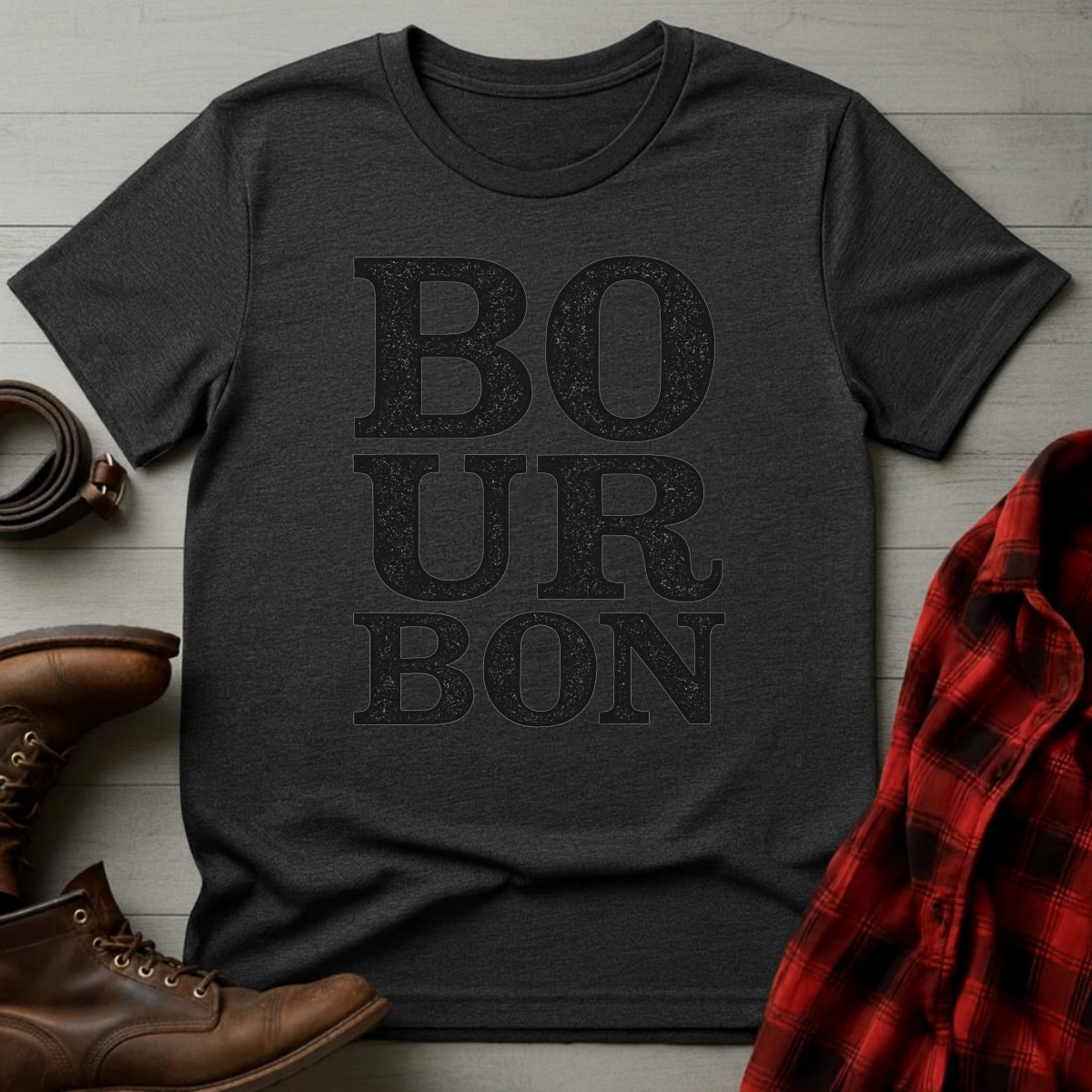 BOURBON Stacked Typography T-Shirt