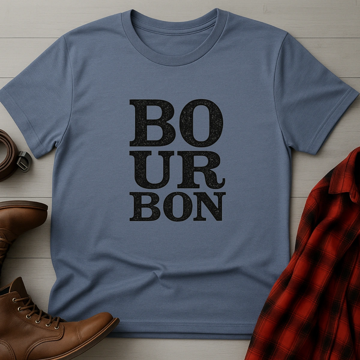 BOURBON Stacked Typography T-Shirt