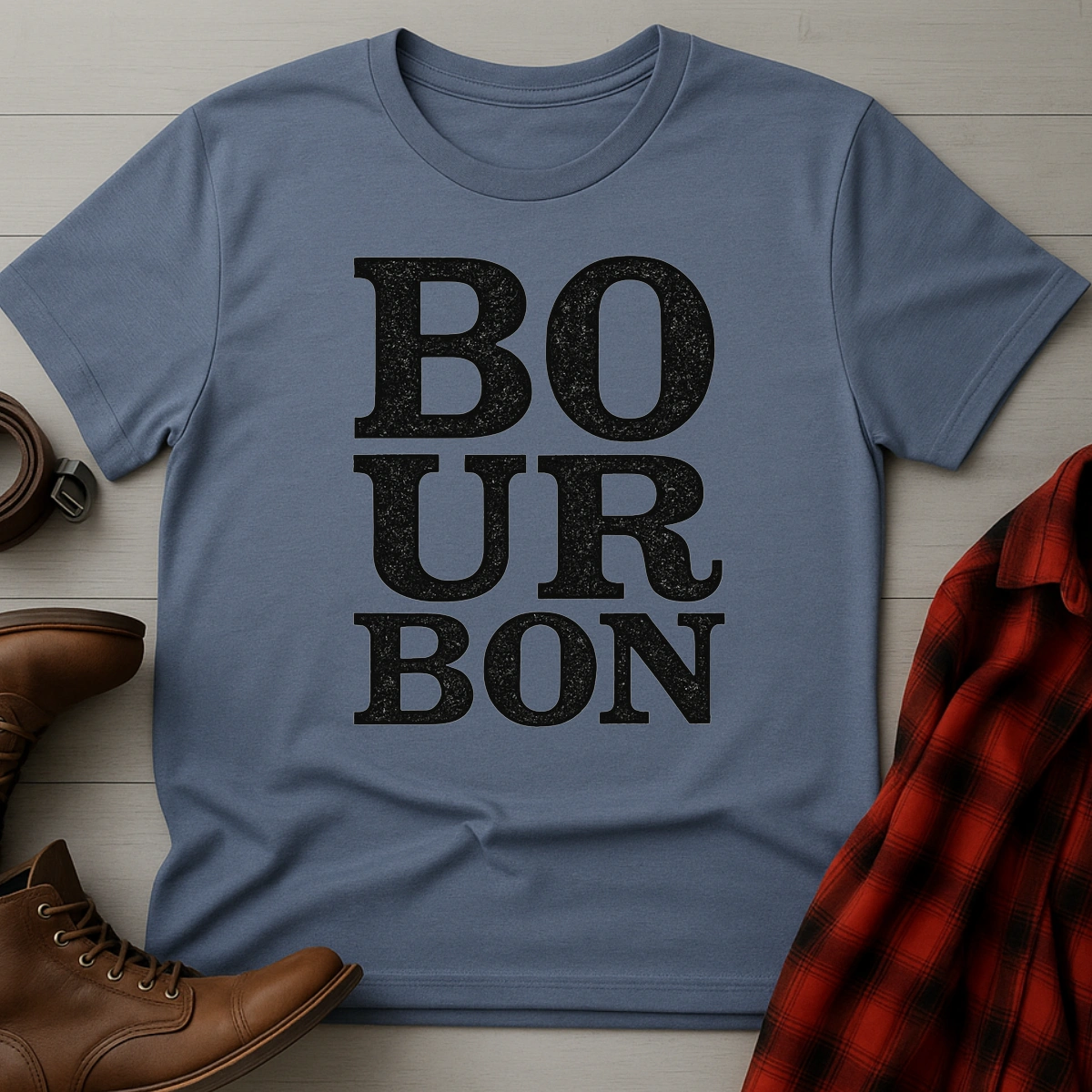 BOURBON Stacked Typography T-Shirt