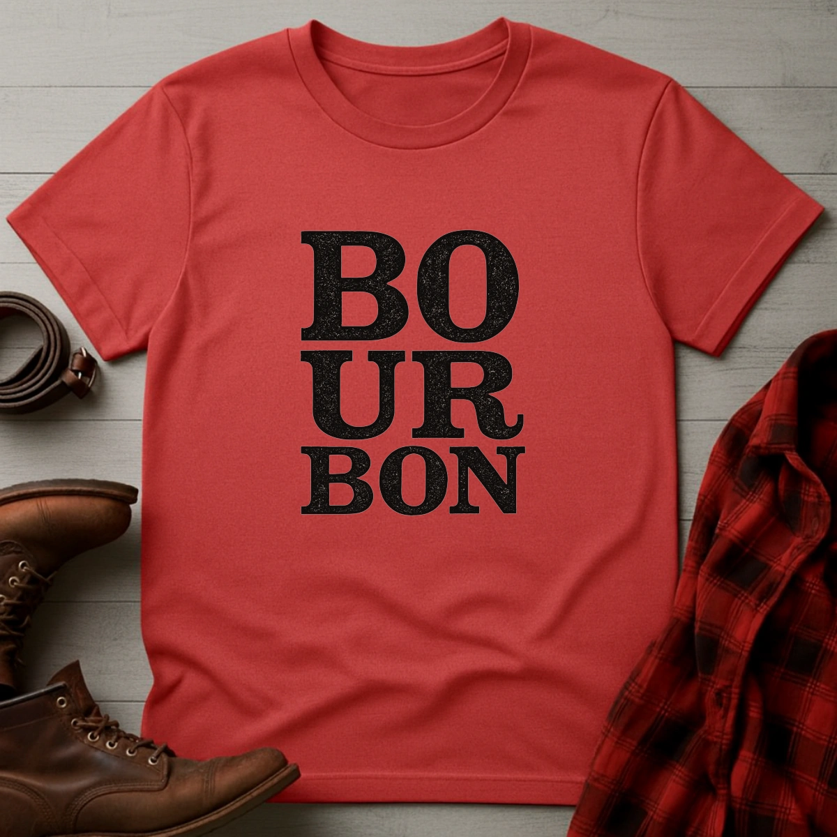 BOURBON Stacked Typography T-Shirt