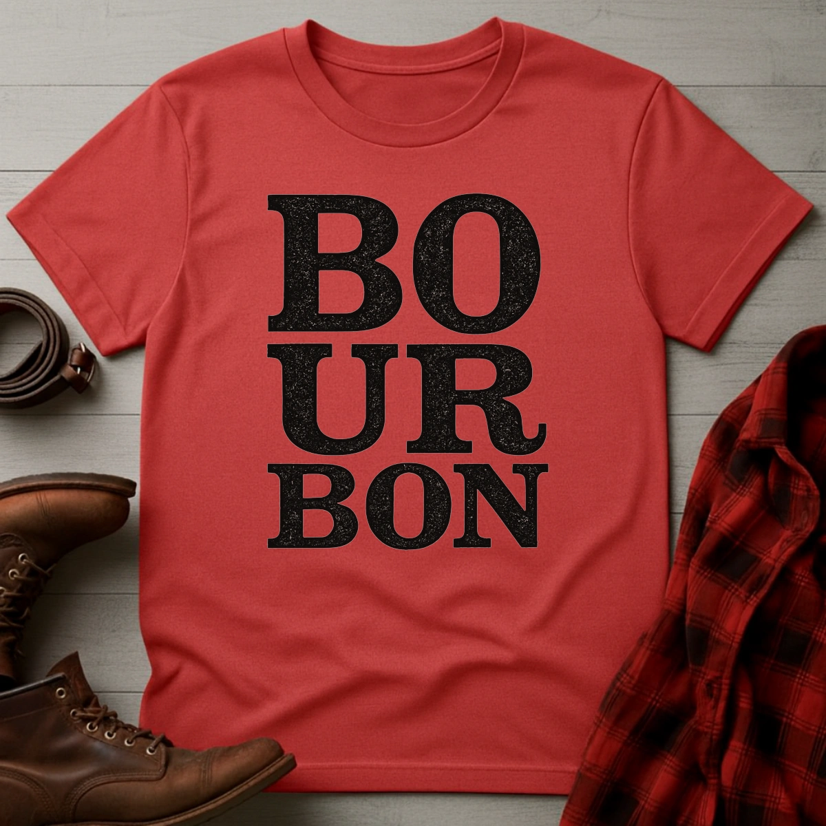 BOURBON Stacked Typography T-Shirt