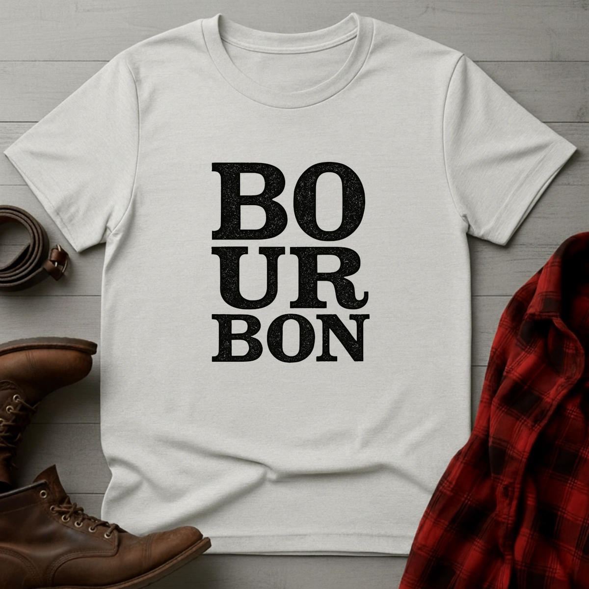 BOURBON Stacked Typography T-Shirt