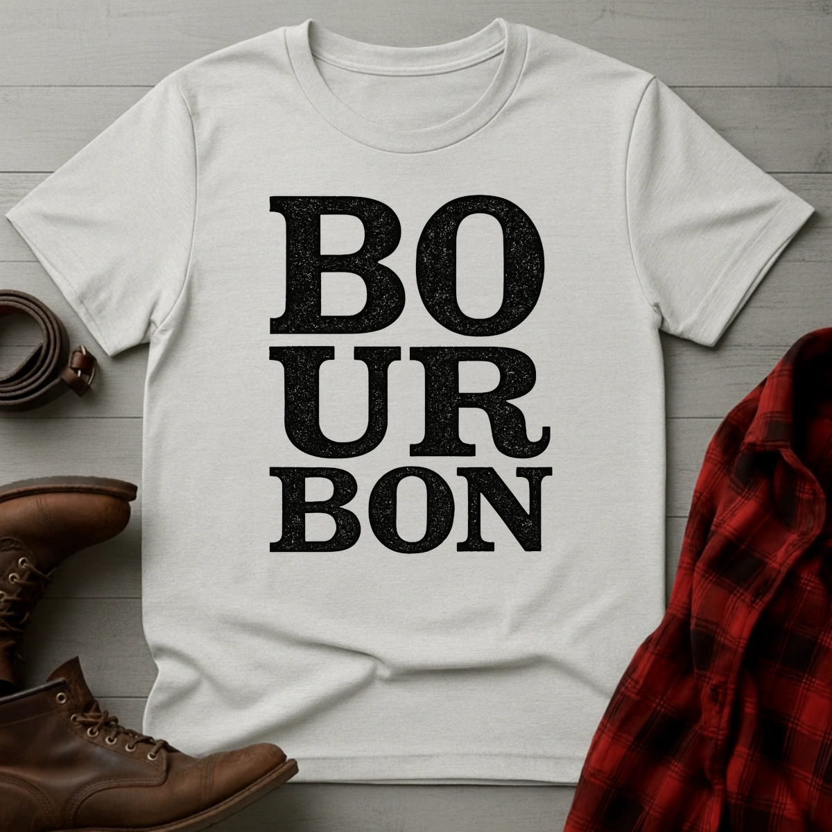BOURBON Stacked Typography T-Shirt