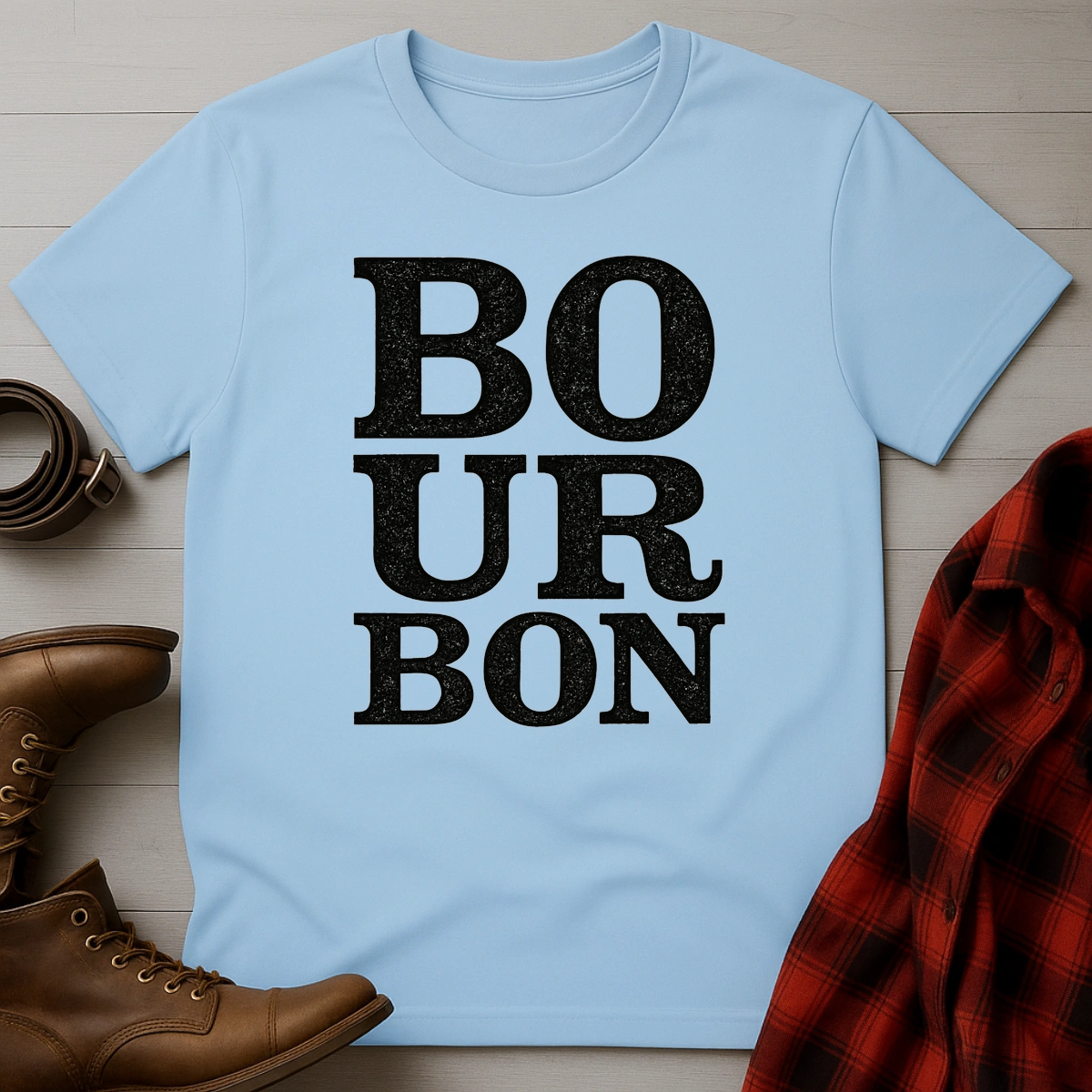 BOURBON Stacked Typography T-Shirt