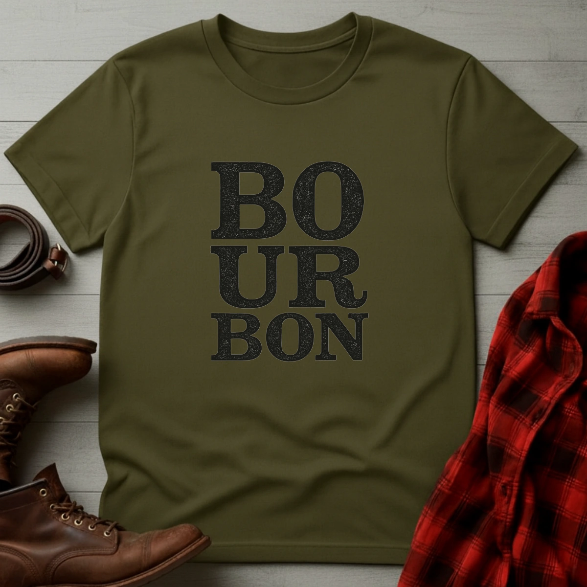 BOURBON Stacked Typography T-Shirt