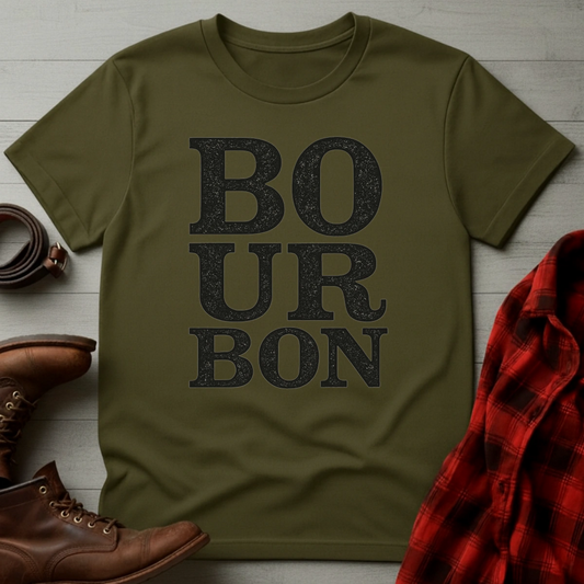 BOURBON Stacked Typography T-Shirt