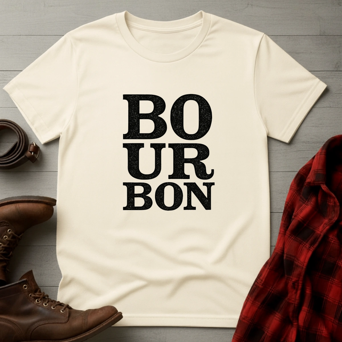 BOURBON Stacked Typography T-Shirt