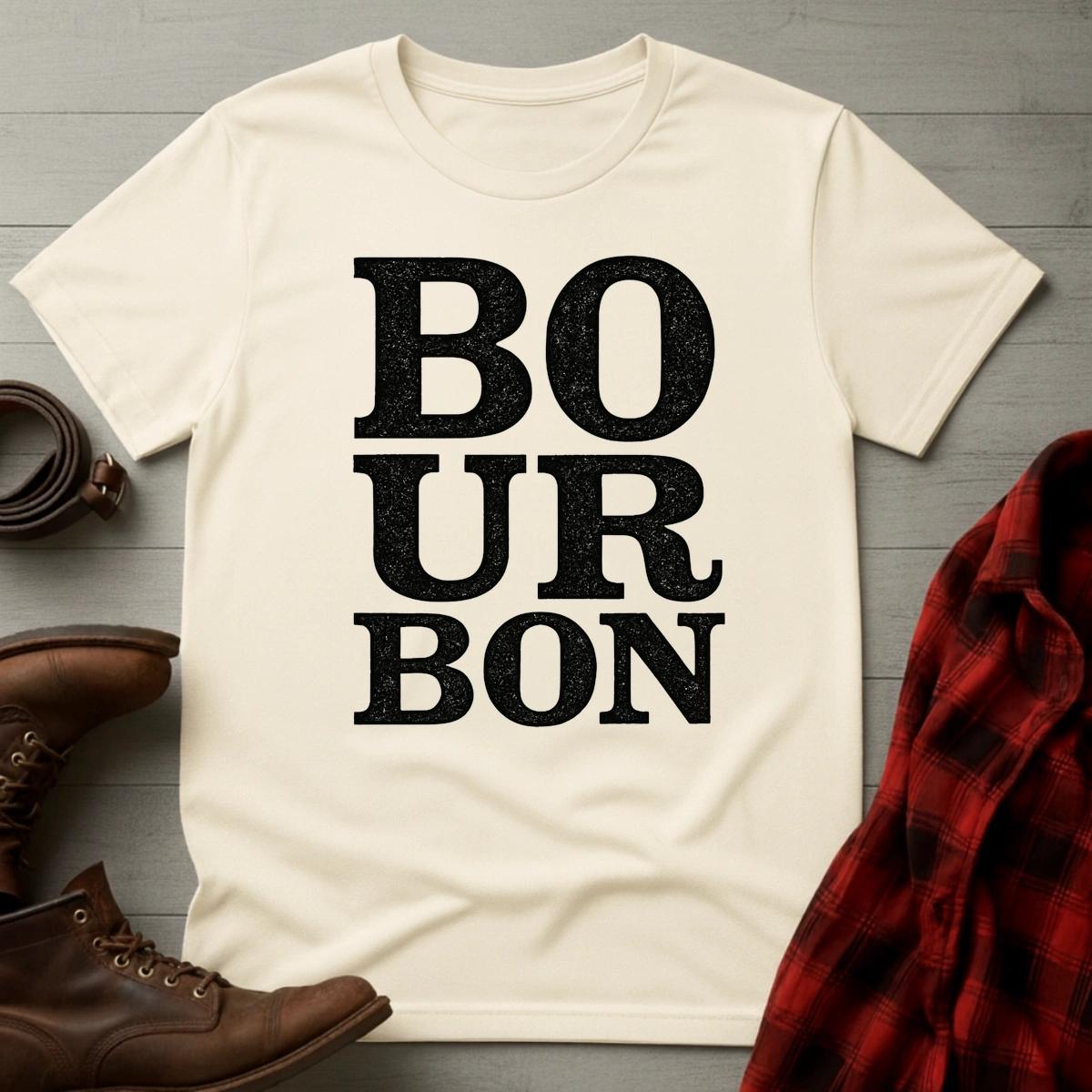 BOURBON Stacked Typography T-Shirt